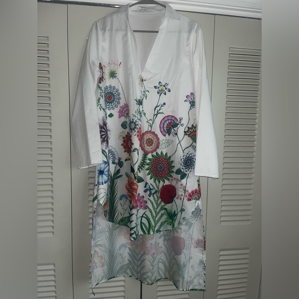 Floral White Dress